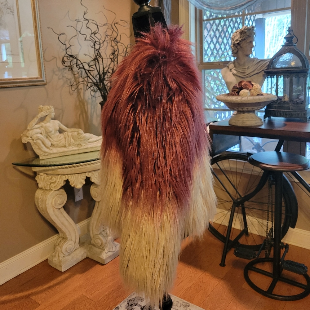 Bebe Ombre Faux Fur Coat - Picture 10 of 17